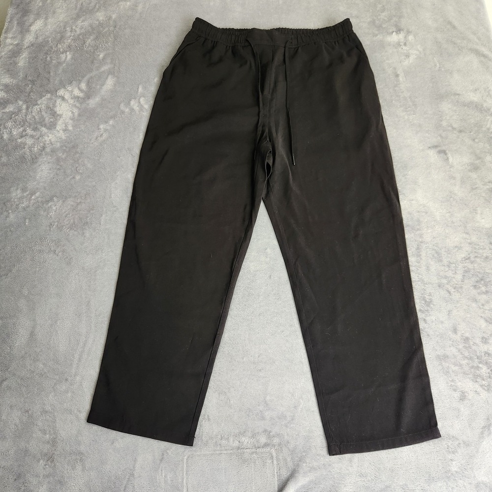 New Mango MNG Black Fluid Trousers Elastic Waist Drawstring M Medium NWT Pants